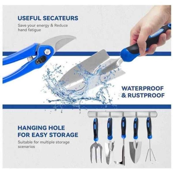 Shonsin Garden Tool Set, Stainless Steel Heavy Duty 6 Piece Set - Picture 4 of 4